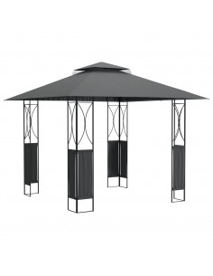 Gazebo con Tetto Antracite 300x300x270 cm Acciaio 2