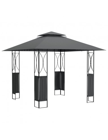 Gazebo con Tetto Antracite 300x300x270 cm Acciaio