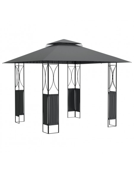 Gazebo con Tetto Antracite 300x300x270 cm Acciaio