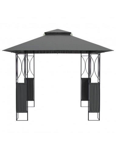 Gazebo con Tetto Antracite 300x300x270 cm Acciaio