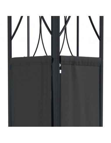 Gazebo con Tetto Antracite 300x300x270 cm Acciaio