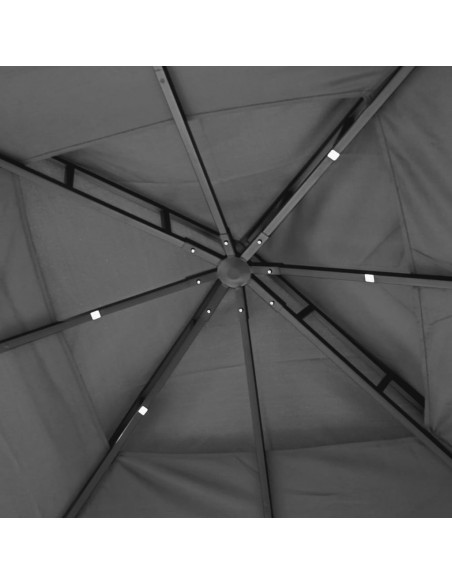 Gazebo con Tetto Antracite 300x300x270 cm Acciaio