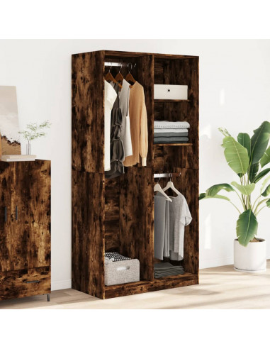 Armadio Rovere Fumo 100x50x200 cm in Legno Multistrato