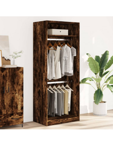 Armadio Rovere Fumo 80x50x200 cm in Legno Multistrato