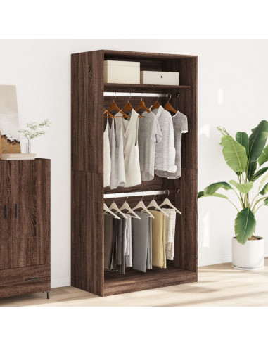 Armadio Rovere Marrone 100x50x200 cm in Legno Multistrato