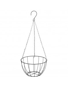 Ganci per Cesti Pensili con Fioriere 4 pz Nero in Acciaio