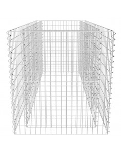 Gabbione Letto Rialzato Giardino Acciaio 180x90x100 cm Argento