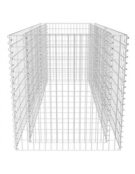 Gabbione Letto Rialzato Giardino Acciaio 180x90x100 cm Argento