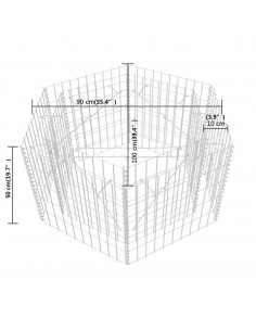 Gabbione Letto Rialzato da Giardino Esagonale 100x90x50 cm