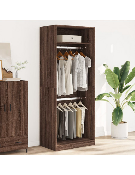 Armadio Rovere Marrone 80x50x200 cm in Legno Multistrato