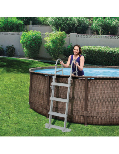 Bestway Scaletta di Sicurezza per Piscine a 4 Gradini Flowclear 122 cm