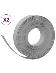 Bordature da Giardino 2 pz Grigie 10 m 10 cm in Polietilene 2