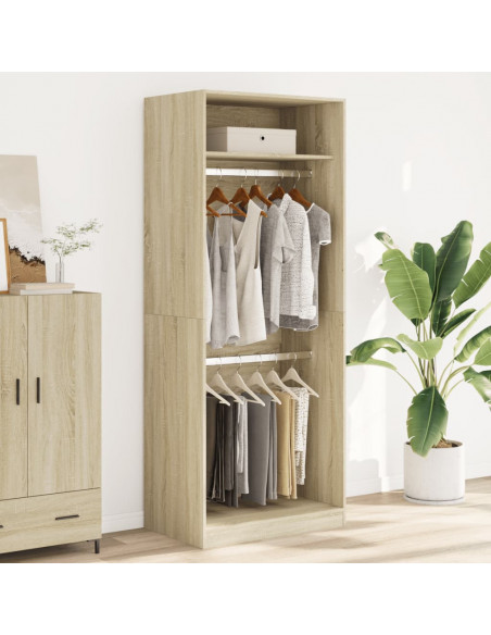 Armadio Rovere Sonoma 80x50x200 cm in Legno Multistrato