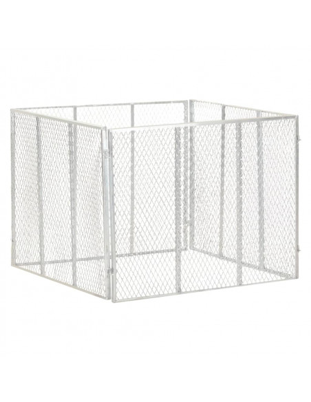 Compostiera da Giardino 100x100x77 cm in Ferro Zincato
