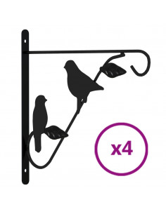 Ganci per Cesti Pensili 4 pz Neri in Acciaio 2