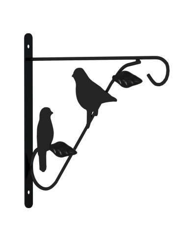 Ganci per Cesti Pensili con Fioriere 4 pz Nero in Acciaio