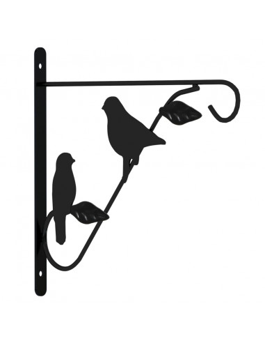 Ganci per Cesti Pensili con Fioriere 4 pz Nero in Acciaio