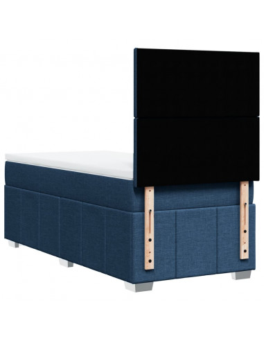 Giroletto a Molle con Materasso Blu 90x190 cm in Tessuto