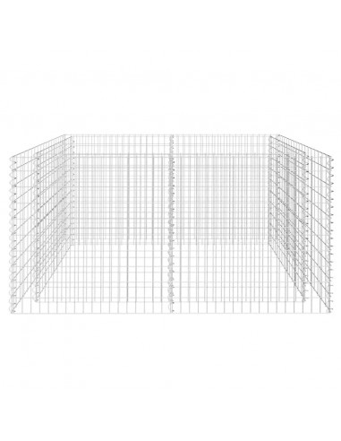 Gabbione Letto Rialzato Giardino Acciaio 180x90x100 cm Argento