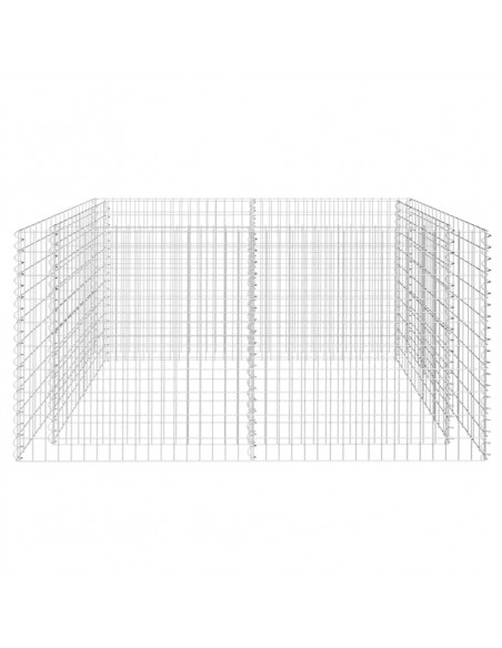 Gabbione Letto Rialzato Giardino Acciaio 180x90x100 cm Argento
