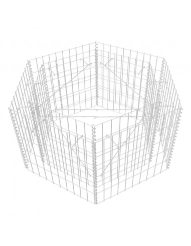 Gabbione Letto Rialzato da Giardino Esagonale 100x90x50 cm