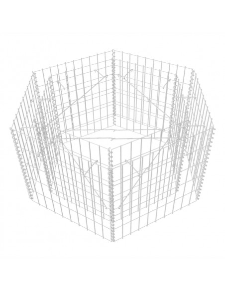 Gabbione Letto Rialzato da Giardino Esagonale 100x90x50 cm