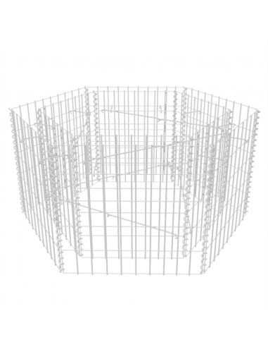 Gabbione Letto Rialzato da Giardino Esagonale 100x90x50 cm