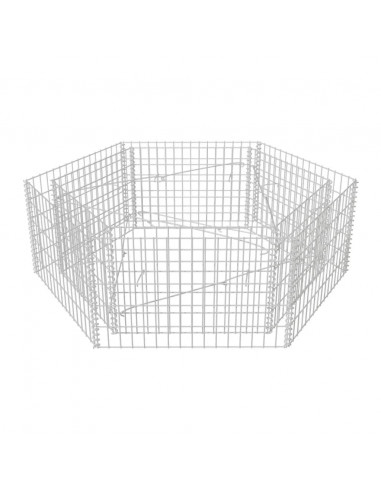 Gabbione Letto Rialzato da Giardino Esagonale 160x140x50 cm