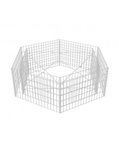 Gabbione Letto Rialzato da Giardino Esagonale 160x140x50 cm