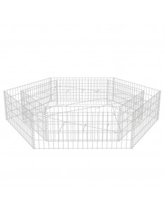 Gabbione Letto Rialzato da Giardino Esagonale 200x173x40 cm 2