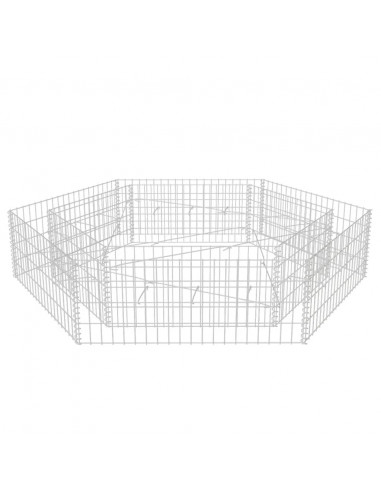 Gabbione Letto Rialzato da Giardino Esagonale 200x173x40 cm