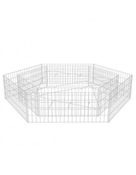 Gabbione Letto Rialzato da Giardino Esagonale 200x173x40 cm