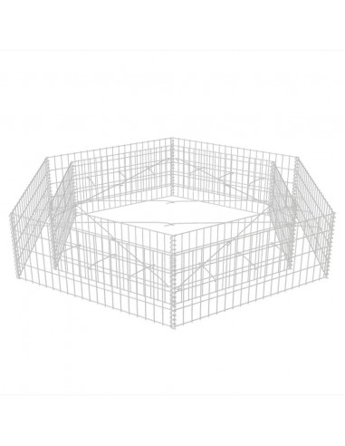 Gabbione Letto Rialzato da Giardino Esagonale 200x173x40 cm