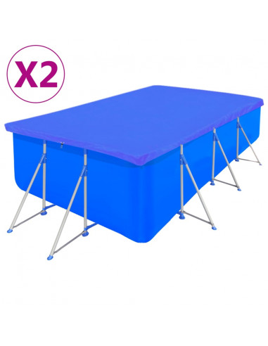 Coperture per Piscina 2 pz PE Rettangolari 90 g/mq 394x207 cm