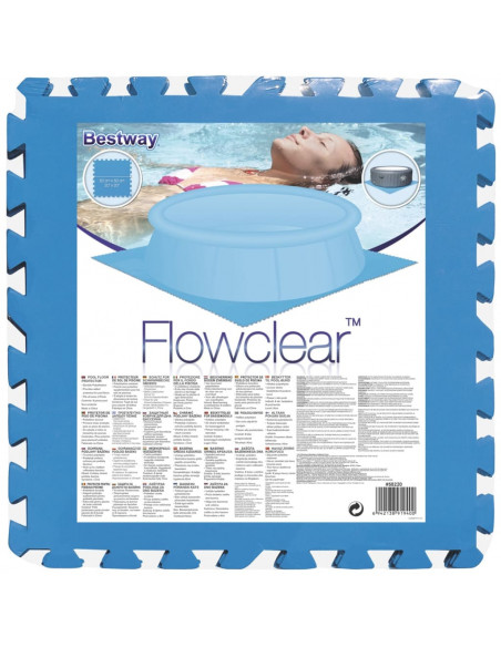 Bestway Protezioni per Pavimenti di Piscine 8 pz Blu 58220