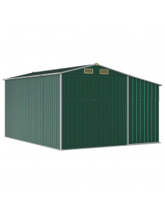 Capanno da Giardino Verde 277x365,5x179 cm in Acciaio Zincato 2