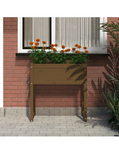 Fioriera Miele 78x40x81 cm in Legno Massello di Pino