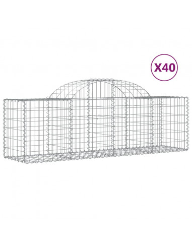 Cesti Gabbioni ad Arco 40 pz 200x50x60/80 cm Ferro Zincato