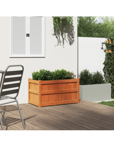 Fioriera Giardino Marrone Cera 90x50x50 cm Legno Massello Pino