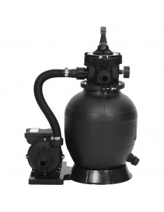 Filtro a Sabbia per Piscina con Valvola a 6 Vie Nero 2