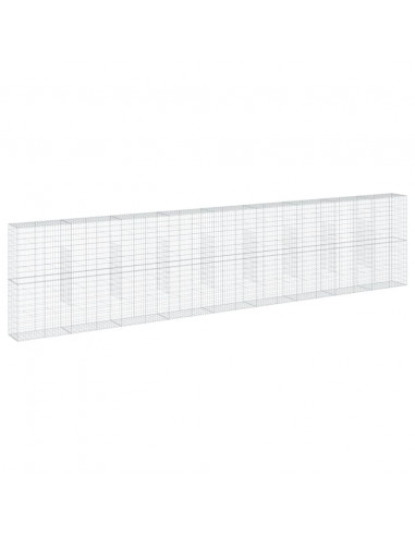 Cesto Gabbione con Copertura 900x50x200 cm in Ferro Zincato