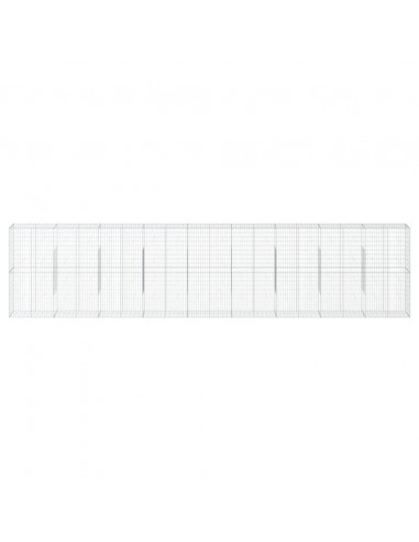 Cesto Gabbione con Copertura 900x50x200 cm in Ferro Zincato