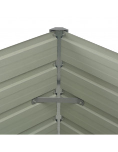 Fioriera Rialzata Antracite 100x100x77 cm in Acciaio Zincato