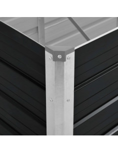 Fioriera per Giardino Antracite 240x80x77 cm in Acciaio Zincato