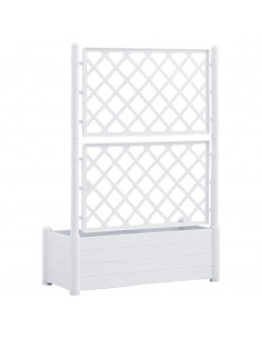 Fioriera da Giardino con Graticcio 100x43x142 cm PP Bianco