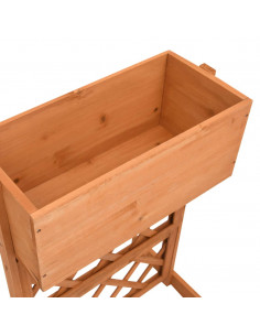 Fioriera con Traliccio Arancione 45x30x74 cm Massello di Abete