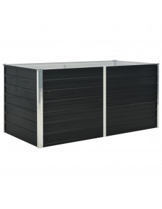 Fioriera Rialzata Antracite 160x80x77 cm in Acciaio Zincato 2
