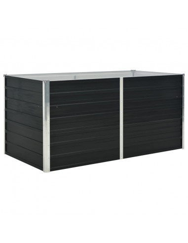 Fioriera Rialzata Antracite 160x80x77 cm in Acciaio Zincato