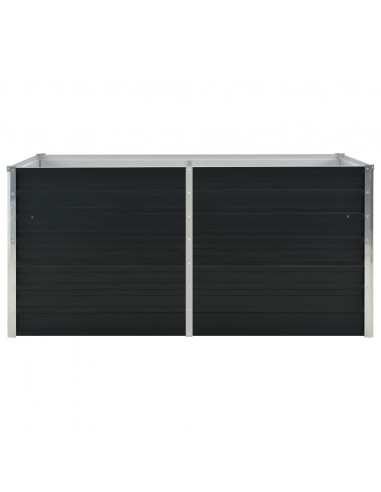 Fioriera Rialzata Antracite 160x80x77 cm in Acciaio Zincato