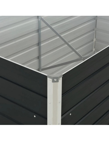 Fioriera Rialzata Antracite 160x80x77 cm in Acciaio Zincato